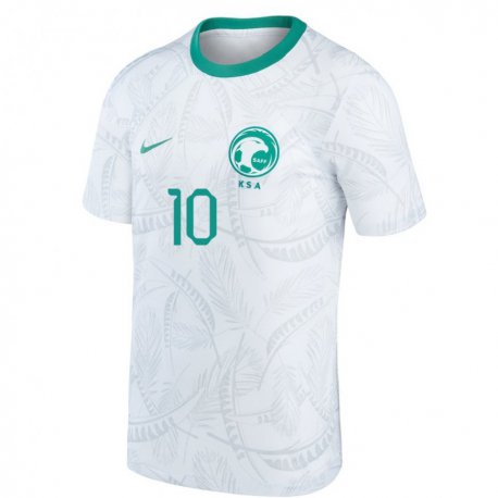 Kandiny Homme Maillot Arabie Saoudite Suwailem Almanhali #10 Blanc Tenues Domicile 22-24 T-shirt