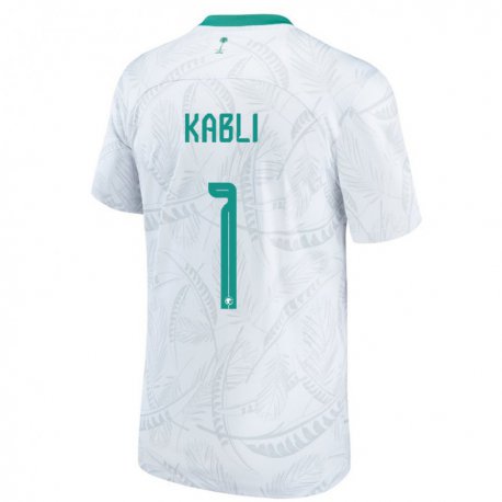 Kandiny Homme Maillot Arabie Saoudite Bader Kabli #1 Blanc Tenues Domicile 22-24 T-shirt