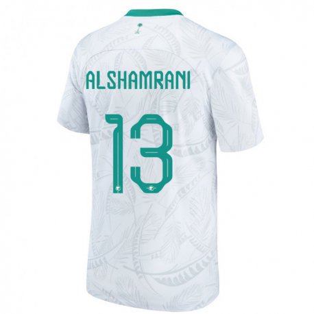 Kandiny Homme Maillot Arabie Saoudite Farha Alshamrani #13 Blanc Tenues Domicile 22-24 T-shirt