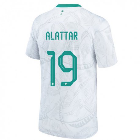 Kandiny Homme Maillot Arabie Saoudite Ramiz Alattar #19 Blanc Tenues Domicile 22-24 T-shirt
