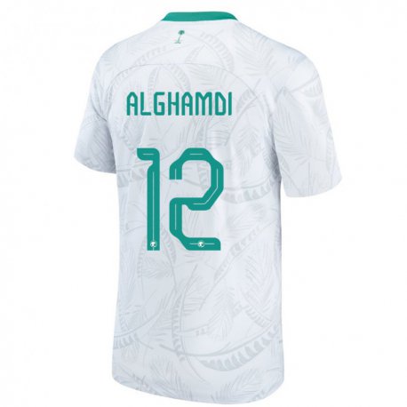 Kandiny Homme Maillot Arabie Saoudite Faisal Alghamdi #12 Blanc Tenues Domicile 22-24 T-shirt