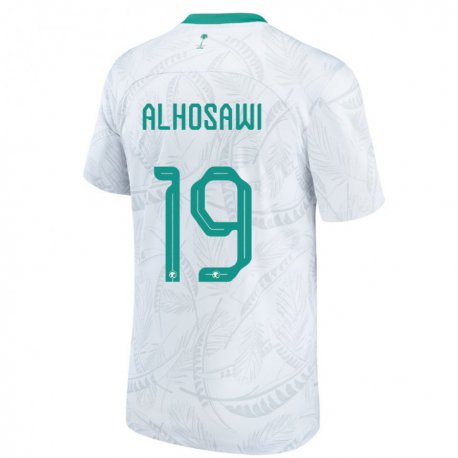 Kandiny Homme Maillot Arabie Saoudite Zakrei Alhosawi #19 Blanc Tenues Domicile 22-24 T-shirt