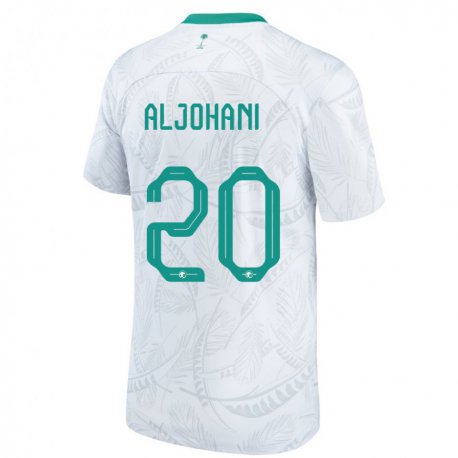 Kandiny Homme Maillot Arabie Saoudite Ziyad Aljohani #20 Blanc Tenues Domicile 22-24 T-shirt