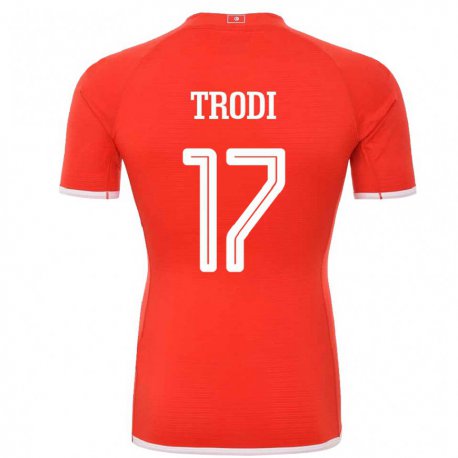 Kandiny Homme Maillot Tunisie Imen Trodi #17 Rouge Tenues Domicile 22-24 T-shirt