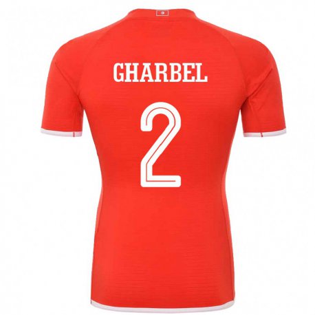 Kandiny Homme Maillot Tunisie Mahmoud Gharbel #2 Rouge Tenues Domicile 22-24 T-shirt