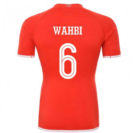 Kandiny Homme Maillot Tunisie Gaith Wahbi #6 Rouge Tenues Domicile 22-24 T-shirt
