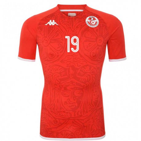 Kandiny Homme Maillot Tunisie Baraket Hmidi #19 Rouge Tenues Domicile 22-24 T-shirt