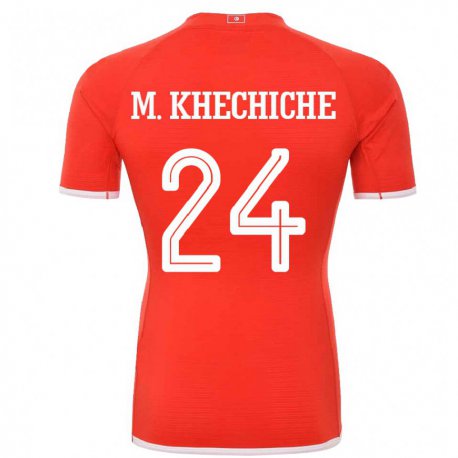 Kandiny Homme Maillot Tunisie Mohamed Amine Khechiche #24 Rouge Tenues Domicile 22-24 T-shirt