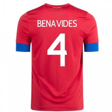 Kandiny Homme Maillot Costa Rica Mariana Benavides #4 Rouge Tenues Domicile 22-24 T-shirt