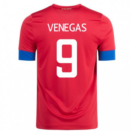 Kandiny Homme Maillot Costa Rica Carolina Venegas #9 Rouge Tenues Domicile 22-24 T-shirt