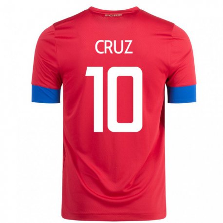 Kandiny Homme Maillot Costa Rica Shirley Cruz #10 Rouge Tenues Domicile 22-24 T-shirt