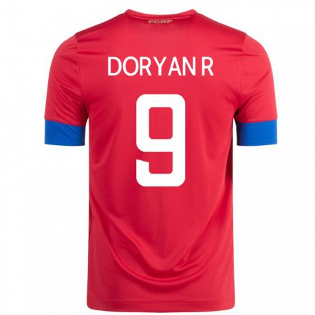 Kandiny Homme Maillot Costa Rica Doryan Rodriguez #9 Rouge Tenues Domicile 22-24 T-shirt