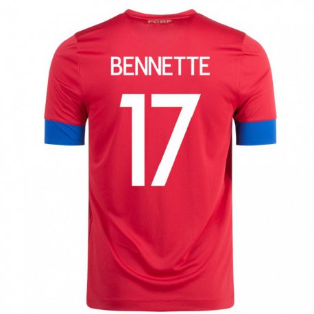 Kandiny Homme Maillot Costa Rica Jewison Bennette #17 Rouge Tenues Domicile 22-24 T-shirt