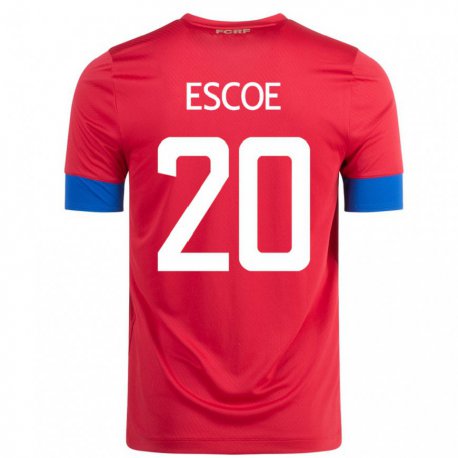 Kandiny Homme Maillot Costa Rica Enyel Escoe #20 Rouge Tenues Domicile 22-24 T-shirt