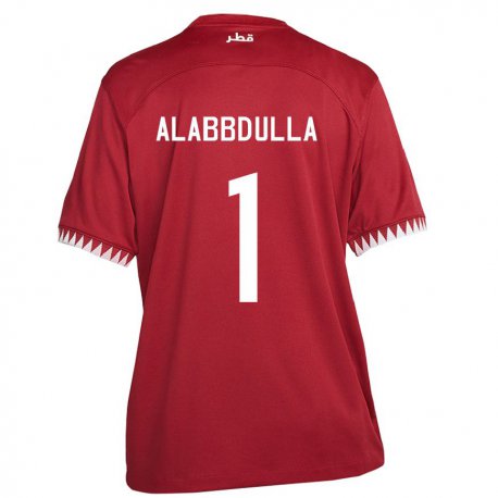 Kandiny Homme Maillot Qatar Latifa Alabbdulla #1 Bordeaux Tenues Domicile 22-24 T-shirt