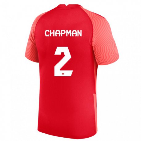 Kandiny Homme Maillot Canada Allysha Chapman #2 Rouge Tenues Domicile 22-24 T-shirt