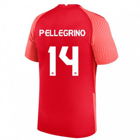 Kandiny Homme Maillot Canada Gabriel Pellegrino #14 Rouge Tenues Domicile 22-24 T-shirt