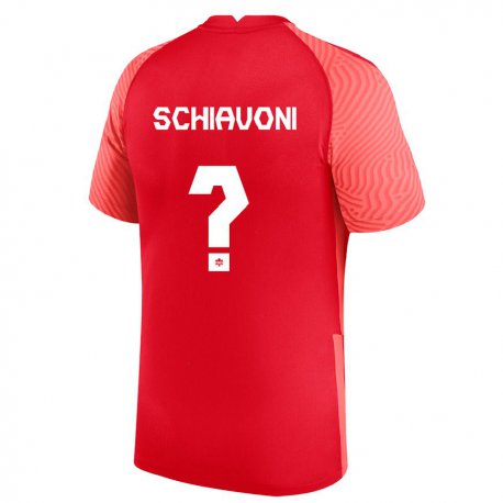 Kandiny Homme Maillot Canada Matteo Schiavoni #0 Rouge Tenues Domicile 22-24 T-shirt