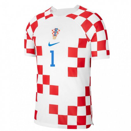 Kandiny Homme Maillot Croatie Tin Sajko #1 Rouge Blanc Tenues Domicile 22-24 T-shirt
