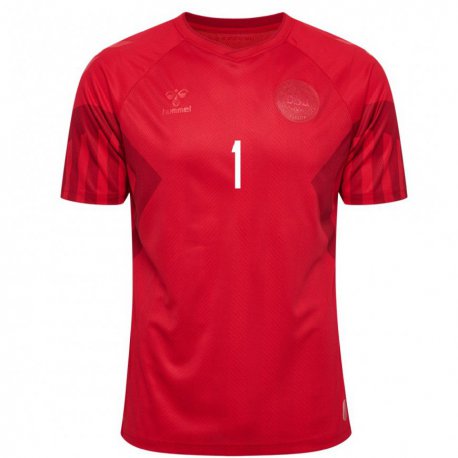 Kandiny Homme Maillot Danemark Maja Bay Ostergaard #1 Rouge Tenues Domicile 22-24 T-shirt