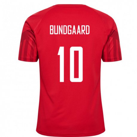Kandiny Homme Maillot Danemark Filip Bundgaard #10 Rouge Tenues Domicile 22-24 T-shirt