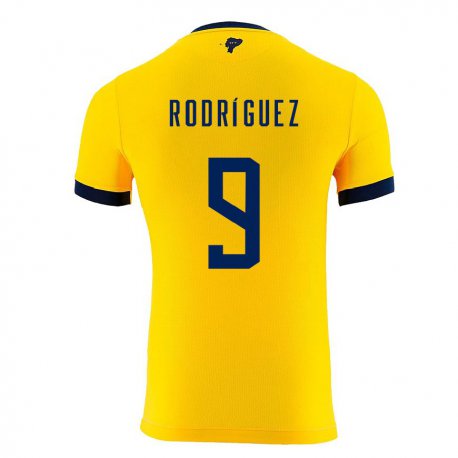 Kandiny Homme Maillot Équateur Ingrid Rodriguez #9 Jaune Tenues Domicile 22-24 T-shirt