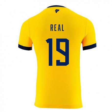 Kandiny Homme Maillot Équateur Kerlly Real #19 Jaune Tenues Domicile 22-24 T-shirt