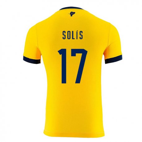 Kandiny Homme Maillot Équateur Mathias Solis #17 Jaune Tenues Domicile 22-24 T-shirt