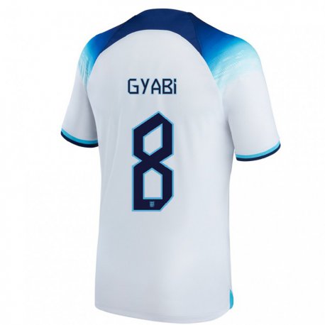 Kandiny Homme Maillot Angleterre Darko Gyabi #8 Blanc Bleu  Tenues Domicile 22-24 T-shirt