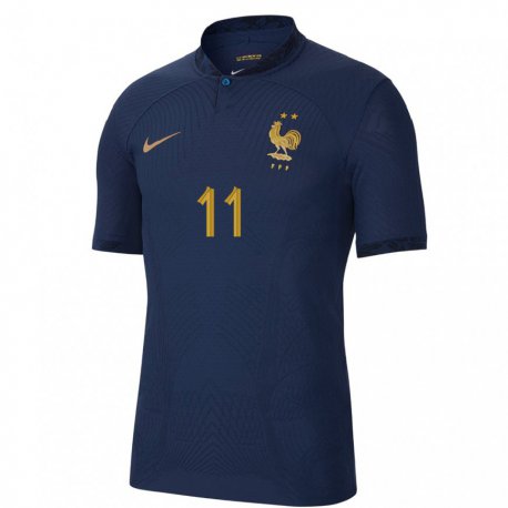 Kandiny Homme Maillot France Lamine Cisse #11 Bleu Marine Tenues Domicile 22-24 T-shirt