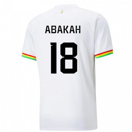 Kandiny Homme Maillot Ghana Philomena Abakah #18 Blanc Tenues Domicile 22-24 T-shirt