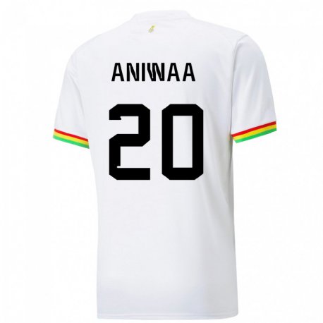 Kandiny Homme Maillot Ghana Louisa Aniwaa #20 Blanc Tenues Domicile 22-24 T-shirt