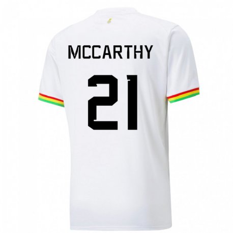 Kandiny Homme Maillot Ghana Kerrie Mccarthy #21 Blanc Tenues Domicile 22-24 T-shirt
