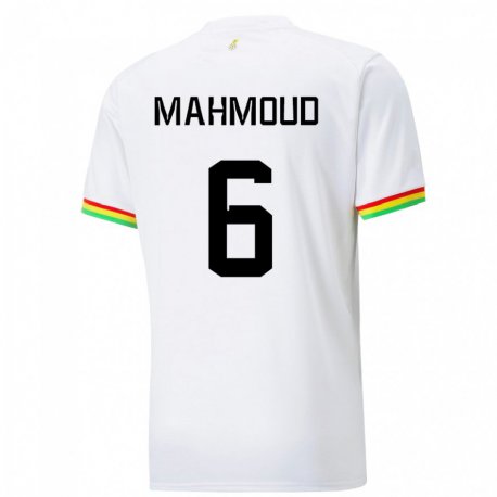 Kandiny Homme Maillot Ghana Mohaison Mahmoud #6 Blanc Tenues Domicile 22-24 T-shirt