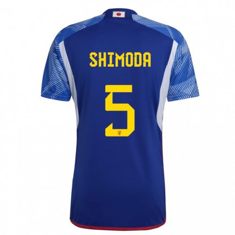 Kandiny Homme Maillot Japon Yoshihiro Shimoda #5 Bleu Royal Tenues Domicile 22-24 T-shirt