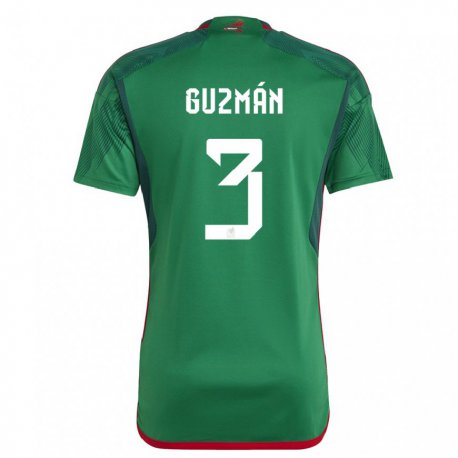Kandiny Homme Maillot Mexique Victor Guzman #3 Vert Tenues Domicile 22-24 T-shirt