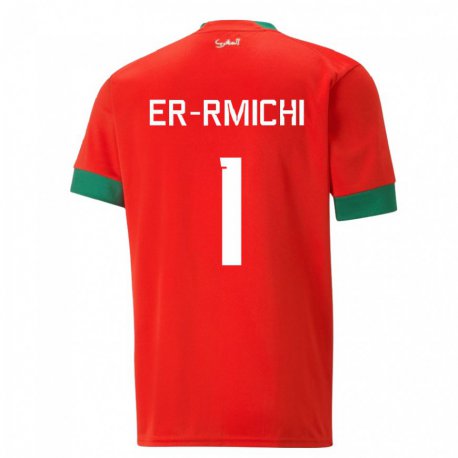 Kandiny Homme Maillot Maroc Khadija Er Rmichi #1 Rouge Tenues Domicile 22-24 T-shirt