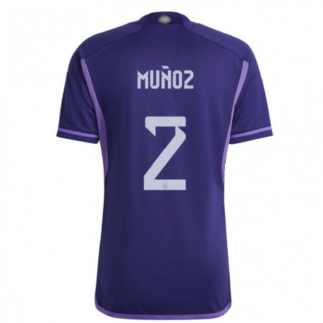 Kandiny Homme Maillot Argentine Luana Munoz #2 Violet Tenues Extérieur 22-24 T-shirt