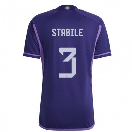 Kandiny Homme Maillot Argentine Eliana Stabile #3 Violet Tenues Extérieur 22-24 T-shirt