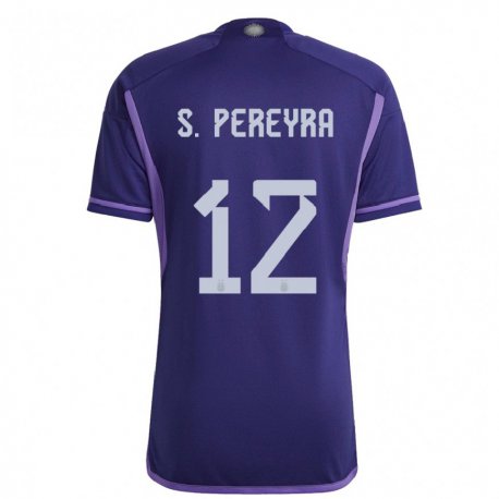 Kandiny Homme Maillot Argentine Solana Pereyra #12 Violet Tenues Extérieur 22-24 T-shirt
