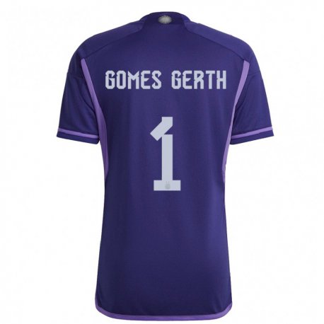 Kandiny Homme Maillot Argentine Federico Gomes Gerth #1 Violet Tenues Extérieur 22-24 T-shirt