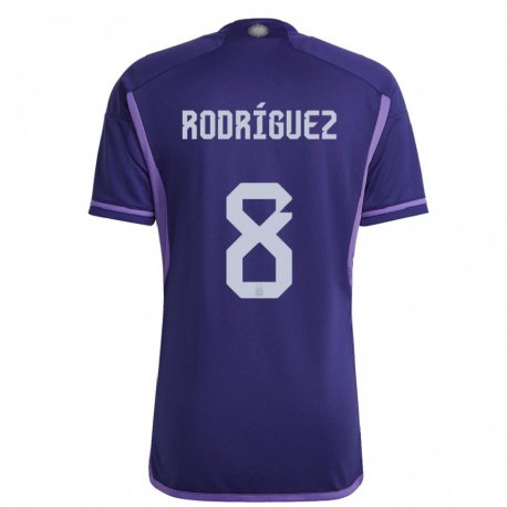 Kandiny Homme Maillot Argentine Agustin Rodriguez #8 Violet Tenues Extérieur 22-24 T-shirt