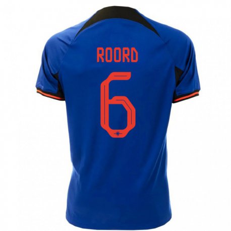 Kandiny Homme Maillot Pays-bas Jill Roord #6 Bleu Royal Tenues Extérieur 22-24 T-shirt