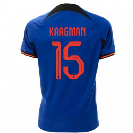 Kandiny Homme Maillot Pays-bas Inessa Kaagman #15 Bleu Royal Tenues Extérieur 22-24 T-shirt