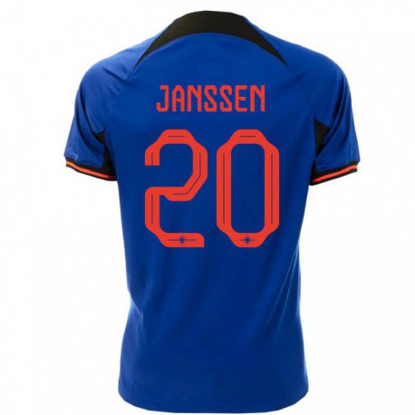 Kandiny Homme Maillot Pays-bas Dominique Janssen #20 Bleu Royal Tenues Extérieur 22-24 T-shirt
