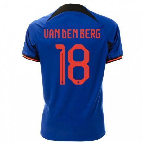 Kandiny Homme Maillot Pays-bas Rav Van Den Berg #18 Bleu Royal Tenues Extérieur 22-24 T-shirt