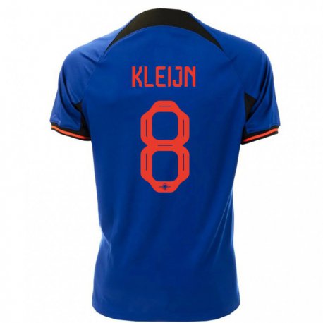 Kandiny Homme Maillot Pays-bas Mike Kleijn #8 Bleu Royal Tenues Extérieur 22-24 T-shirt