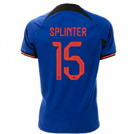 Kandiny Homme Maillot Pays-bas Ilias Splinter #15 Bleu Royal Tenues Extérieur 22-24 T-shirt