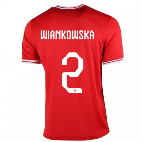 Kandiny Homme Maillot Pologne Martyna Wiankowska #2 Rouge Tenues Extérieur 22-24 T-shirt
