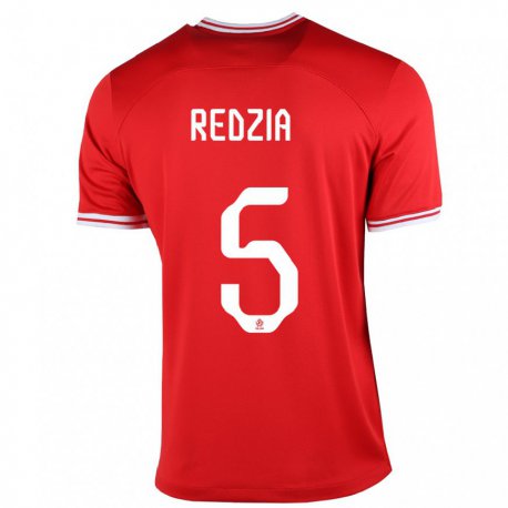 Kandiny Homme Maillot Pologne Anna Redzia #5 Rouge Tenues Extérieur 22-24 T-shirt